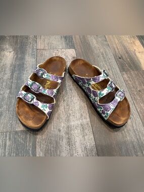 Birkenstock Papillio Florida Blue Purple Rose Birko-Flor Sandals EU 37 L6